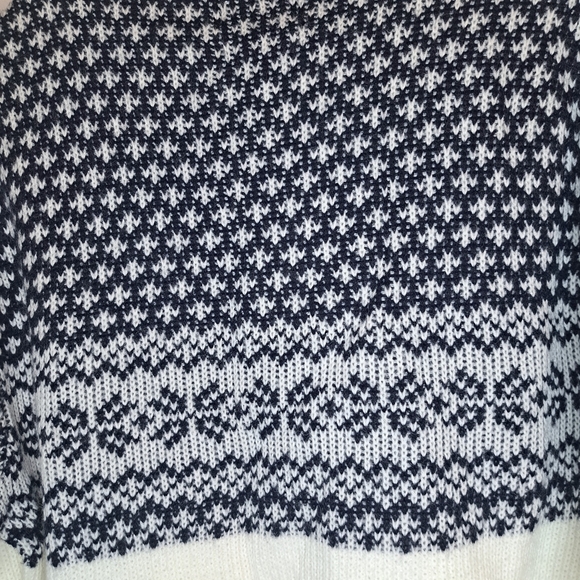 Vintage Ski Sweater Kingsport Navy and White Crewneck Sweater Womens XL #200 - Picture 4 of 8